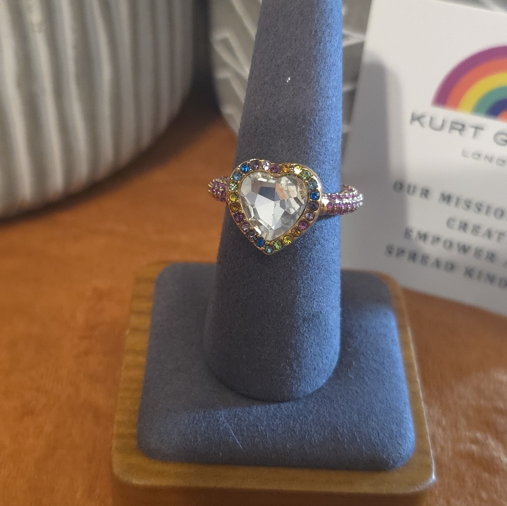 Kurt Geiger Heart Ring with Colorful Stones - Picture 5 of 13